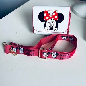 Disney Minnie Mouse Mini Kids Crossbody Bag -  White & Red